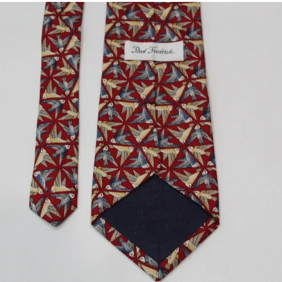 LOT Vintage Paul Fredrick Silk Neckties Lot Patterned‎ Dress Ties 100% silk